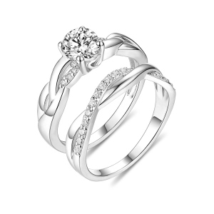 Fine Customized Infinity Love Promise Ring Set