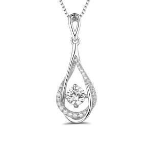 Sterling Silver Waterdrop Birthstone Necklace
