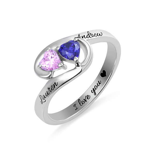 his and her birthstone promise ring