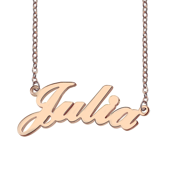 Kigu Annika Custom Name Necklace Personalized 18ct Rose Gold Plated 