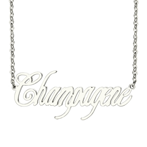 Champagne name necklace
