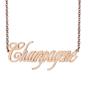 Champagne name necklace