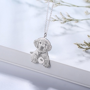 Customized Picture-Engraved Pets Keychain Necklace