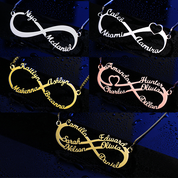 Personalized Infinity Name Necklace Stainless Steel