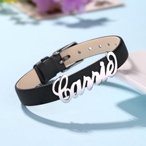 Personalized Name Leather Bracelet