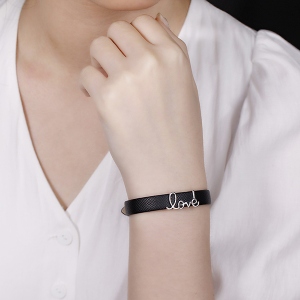 Personalized "Love" Leather Bracelet