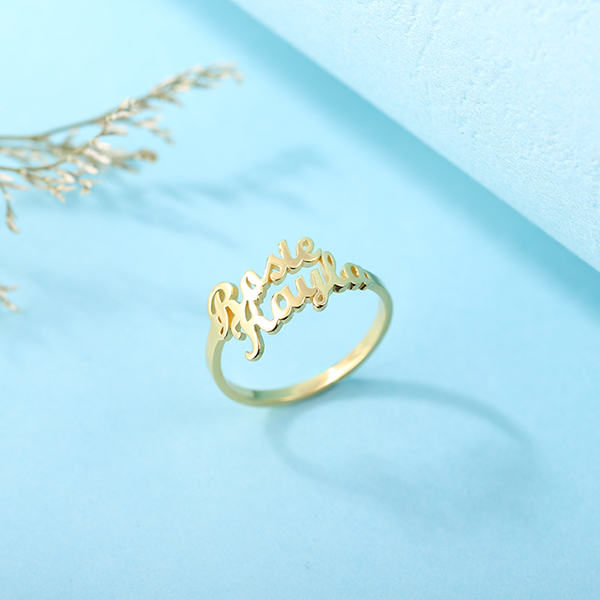 Buy Gold Name Ring Gold Ring Name Ring Name Jewelry Custom Name Ring  Bridesmaids Gift Personalized Ring Ring Valentine's Day Online in India -  Etsy