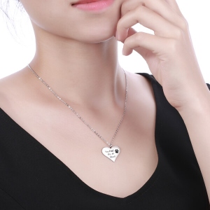 You Had Me at Woof Paw Print Heart Necklace