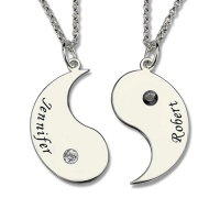 Matching Sister Yin Yang Name Necklaces Set of 2