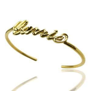 Best Personalized 18k Gold Plated Name Bangle Bracelet