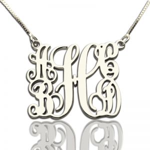 Customized 5 Fashionable Silver Initials Family Monogram Necklace