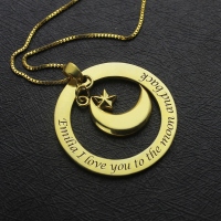 Personalized Love Necklace with Name & Phrase 18k Gold Plated