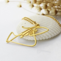 Meaningful Gold Plated Silver Your Own Signature Custom Necklace