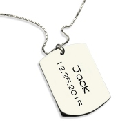 Personalized ID Dog Tag Necklace with Name