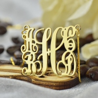 Gold Family Monogram Necklace With 5 Initials