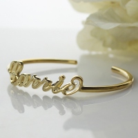 Best Personalized 18k Gold Plated Name Bangle Bracelet