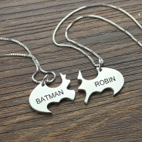 Batman Best Friend Name Necklace Sterling Silver