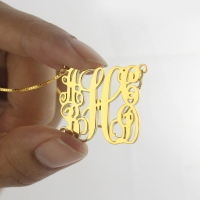 Gold Family Monogram Necklace With 5 Initials