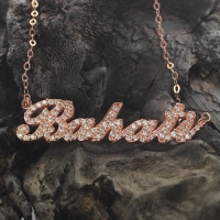 Rose Gold Full Birthstone Carrie Name Necklace