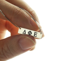 Custom Alpha Gamma Delta Greek Letter Sorority Bar Necklace