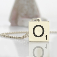 Scrabble Initial Letter Necklace Sterling Silver