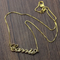 Excellent Personalized 3D Carrie Name Necklace 18K Gold Plating
