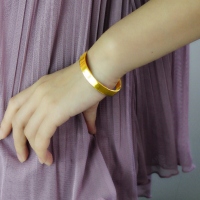 Engravable Latitude Longitude Coordinate Cuff Bracelet 18k Gold Plated