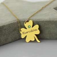 Good Luck Thing: Clover Name Necklace 18k Gold Plated
