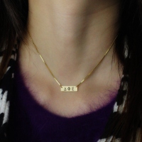 Personalized Greek Letter Sorority Bar Necklace 18K Gold Plated