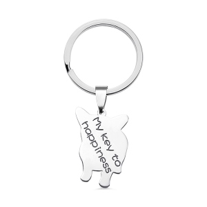 Fascinating Engraved Cat Photo Keychain