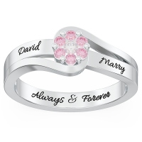Personalized Flower Promise Ring