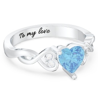 Engraved Heart Stone Infinity Ring